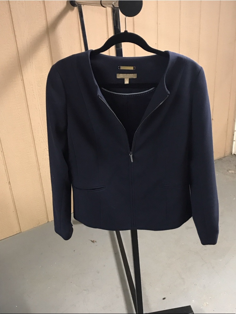 Navy Zip-Front Women's Jacket